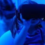 young girl with VR headset